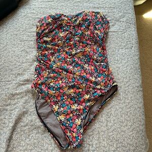 Strapless bikini floral print